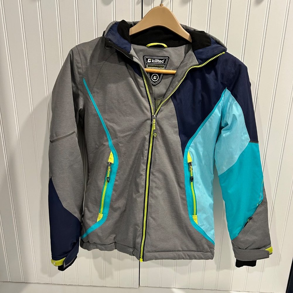 Killtec Professional Insulated Ski/Snowboard Jacket - Girls 14 Gray/Navy/Teal